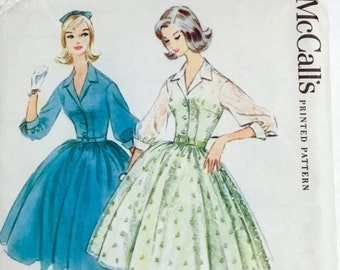 unused uncut 1960 printed vintage shirtwaist dress pattern * McCall's 5448 * vintage size 14 bust 34" waist 26" hip 36"