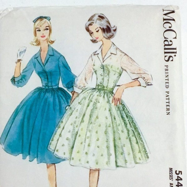 unused uncut 1960 printed vintage shirtwaist dress pattern * McCall's 5448 * vintage size 14 bust 34" waist 26" hip 36"