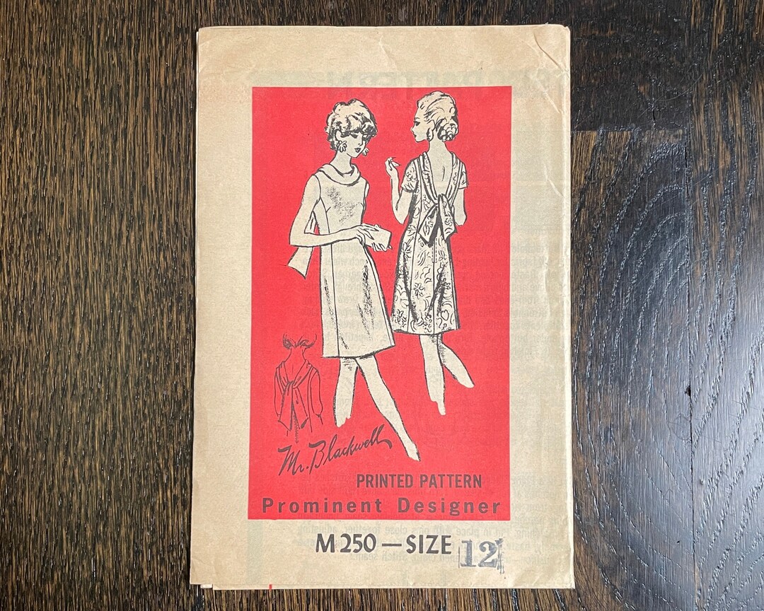1960s 60s Vintage Prominent Designers M250 Mr. Blackwell Dress Printed ...
