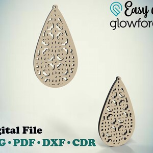 Glowforge Earrings SVG DXF pdf Laser File, Earrings Cut File, Exclusive Earring Cut File - svg for Cricut Earrings SVG - Instant Download