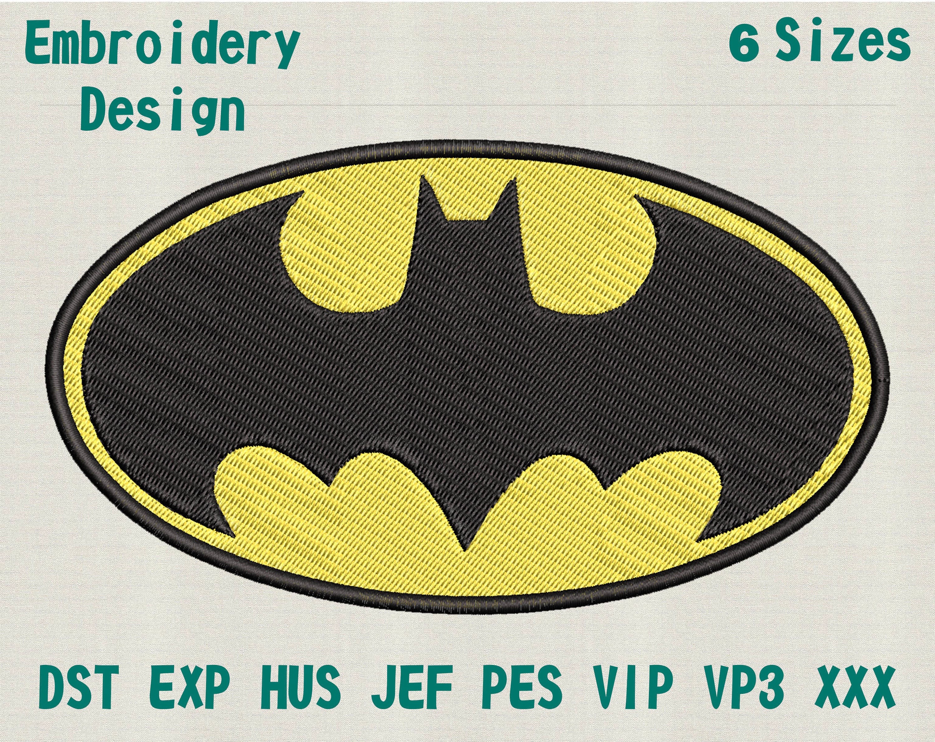 Logo Superhero Machine Embroidery Designs - 6 sizes - Embroidery File…