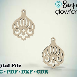 Glowforge Earrings SVG, Earrings Cut File, Earrings Laser File, Earring Cut File dxf, cdr, pdf - svg for Cricut Earrings - Instant Download