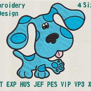 Blues Clues Maschine Stickerei Designs - 4 Größen - Stickdatei - DIY Stickerei, Hund Stickerei