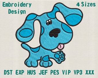 Blues Clues Machine Embroidery Designs - 4 sizes - Embroidery File - DIY Embroidery, dog embroidery