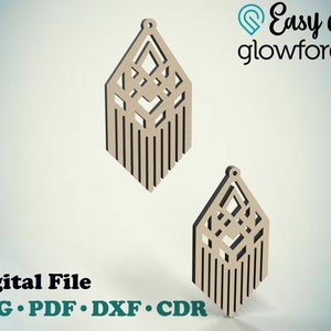 Glowforge Earrings SVG DXF Laser File, Earrings Cut File, Earring Cut File - svg for Cricut Earrings SVG - Instant Download