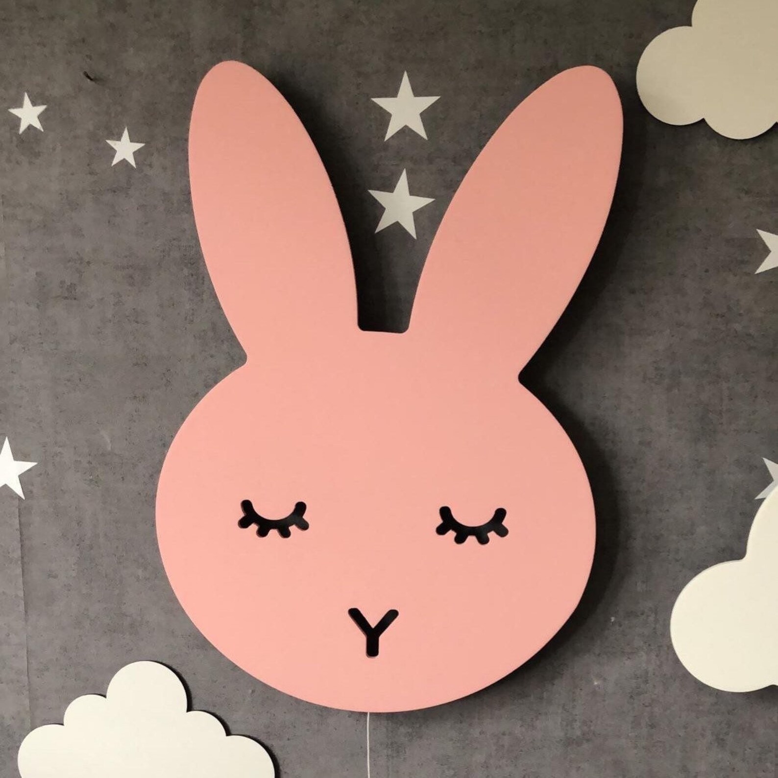 Rabbit Lamp / Nursery Wall Lamp / Bunny Night Light 3 Small Etsy