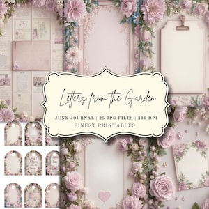 Vintage Rose Junk Journal Pages: Shabby Chic Printable Stationery (Digital Download)