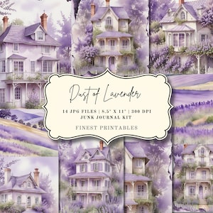 Lavender Junk Journal Kit: Shabby Chic Ephemera (Digital Download)