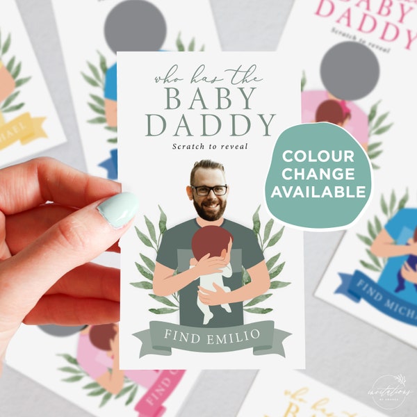 DIGITALE DOWNLOAD Wie heeft de baby-papa | Babyshower Douchespel | Luierfeestspel | Babyjongen | Babymeisje