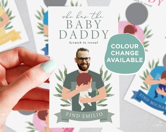 PRINTED Who Has The Baby Daddy | Baby Shower Shower Game | Diaper Party Game | Baby Boy | Baby Girl