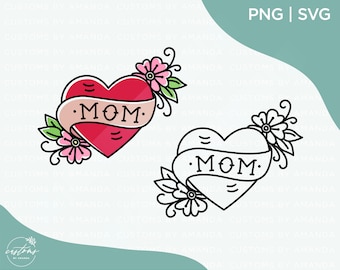 Mom Tattoo Digitale Download | PNG-| SVG | Sublimatie | Valentines PNG | Valentines Print Bestand