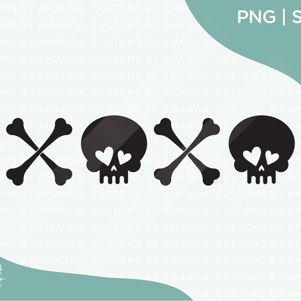 Valentines xoxo Skull Bone Digital Download | PNG | SVG | Sublimation | Valentines PNG | Valentines Print File