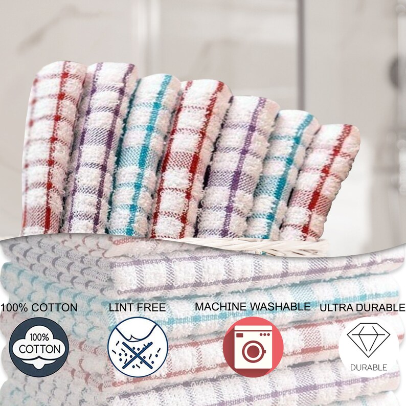 Terry Tea Towel 100 Cotton Kitchen Towelling Soft & Super Etsy