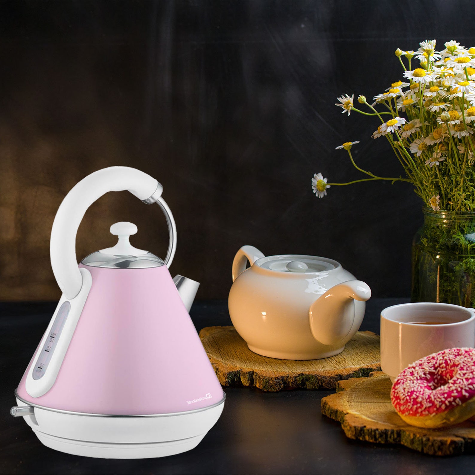 Electric Kettle Portable Pink Kettles Cordless Stainless Steel Etsy