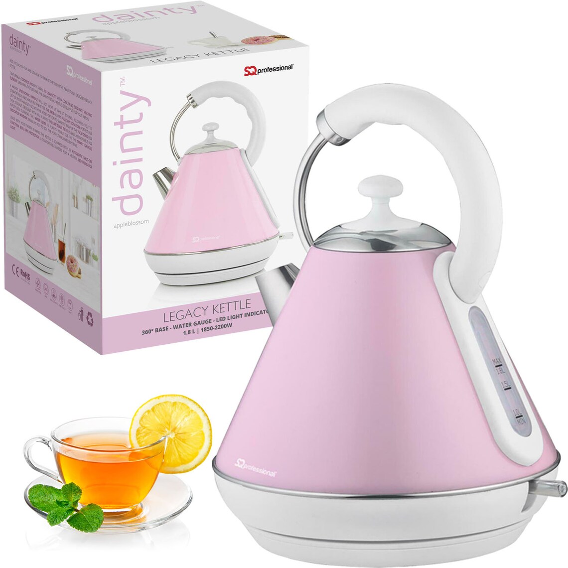 Electric Kettle Portable Pink Kettles Cordless Stainless Steel Etsy