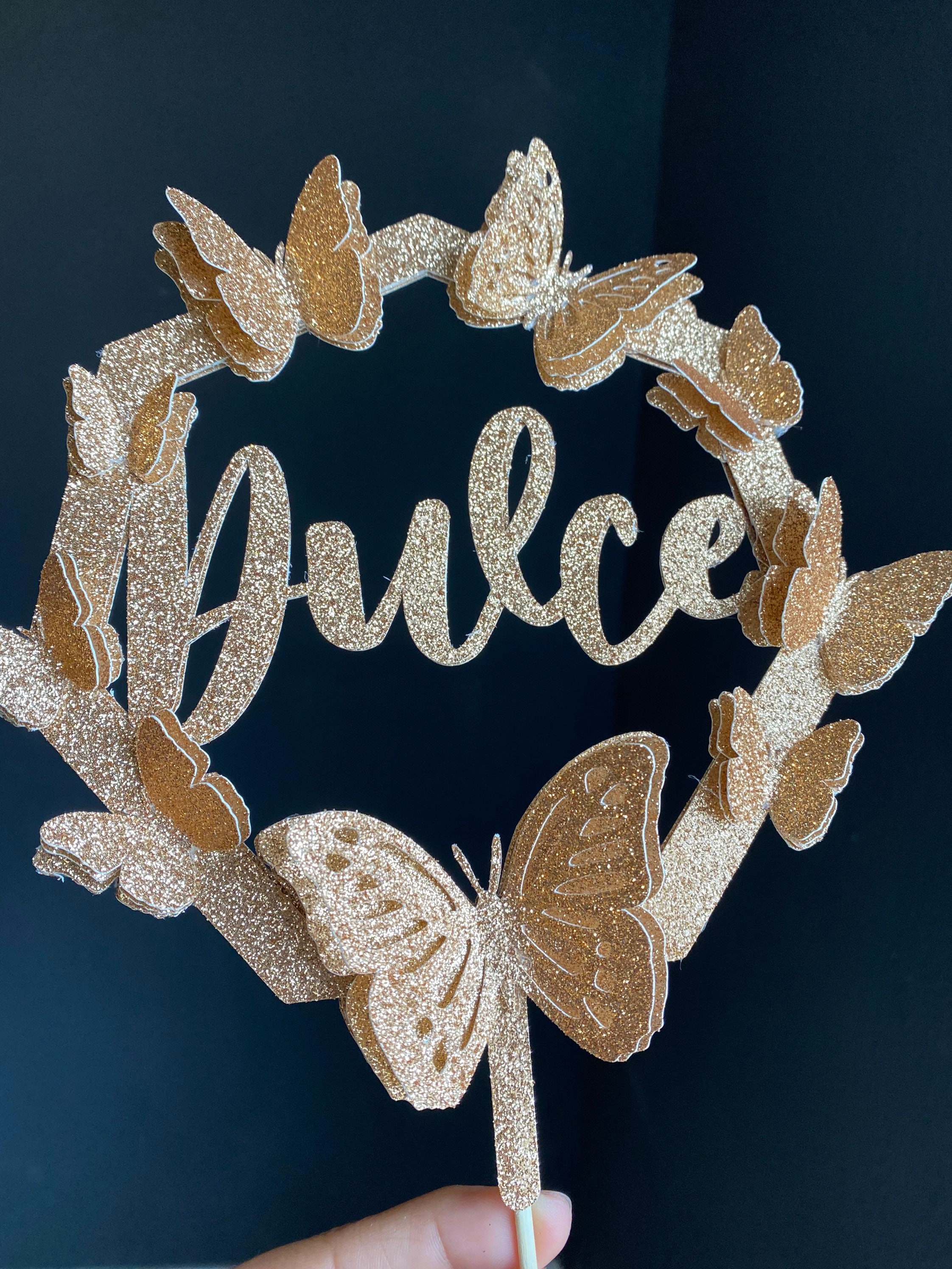 Butterfly Butterflies Cake Topper Gold Etsy