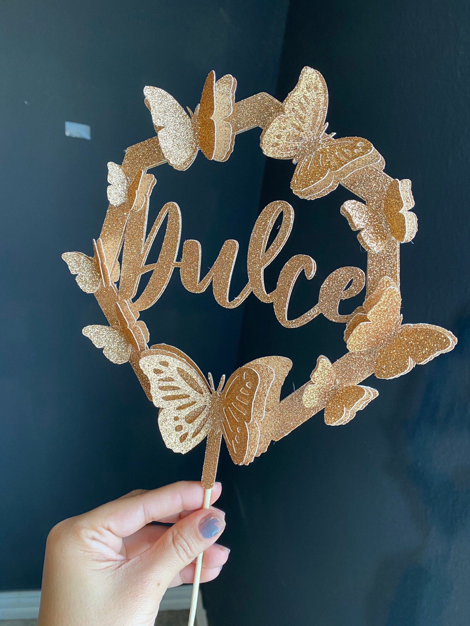 Butterfly Butterflies Cake Topper Gold Etsy