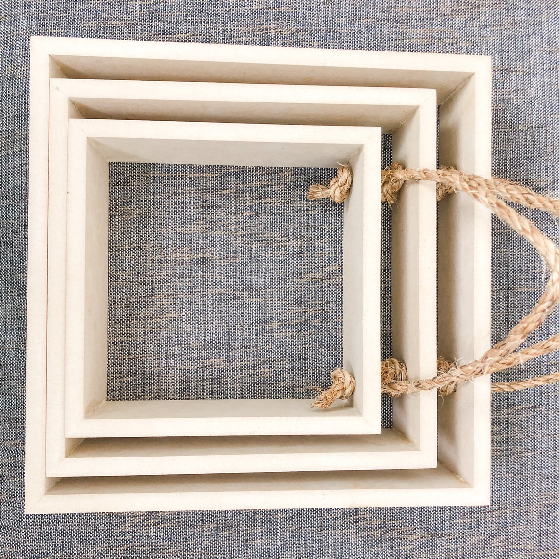 Set of 3 Hand Made Boho Hanging Box Frames Etsy