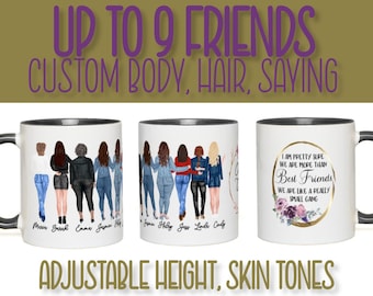 Custom Friends Mug | 9 Friends Mug | Friendship mug for 8 best friends | 6 Friends Gift | 7 Sisters Mug | Birthday gift for friends