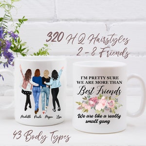 4 Friends Mug, Best Friend Mug,  4 Best Friends Mug, Four Friends Gift, Plus Size Gift, Soul Sisters Mug, BFF Coffee Mug, 4 Friends Gift