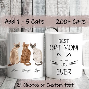 Custom cat mom mug for cat lover mom. Cat owner gift for Mother's Day.