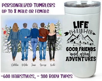 Male and female best friends tumbler, Guy and girl tumbler, Brother sister tumbler personalized, Best friends cup, Custom sibling tumbler