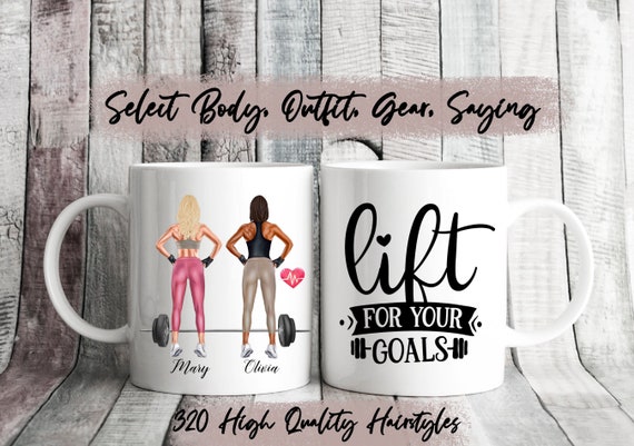 Fitness Friend Gift, Workout Mug, Gym Lover Gift, Mug For 2 Friends, 2 Best Friends, Fitness Mug, Weight Lifting Gift, Fitness Inspiration
