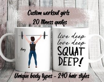 Fitness Gifts for woman, Custom Fitness Gift.  Personalized workout mug, kettlebell gift. Gift for gym workout, crossfit kettlebell mug