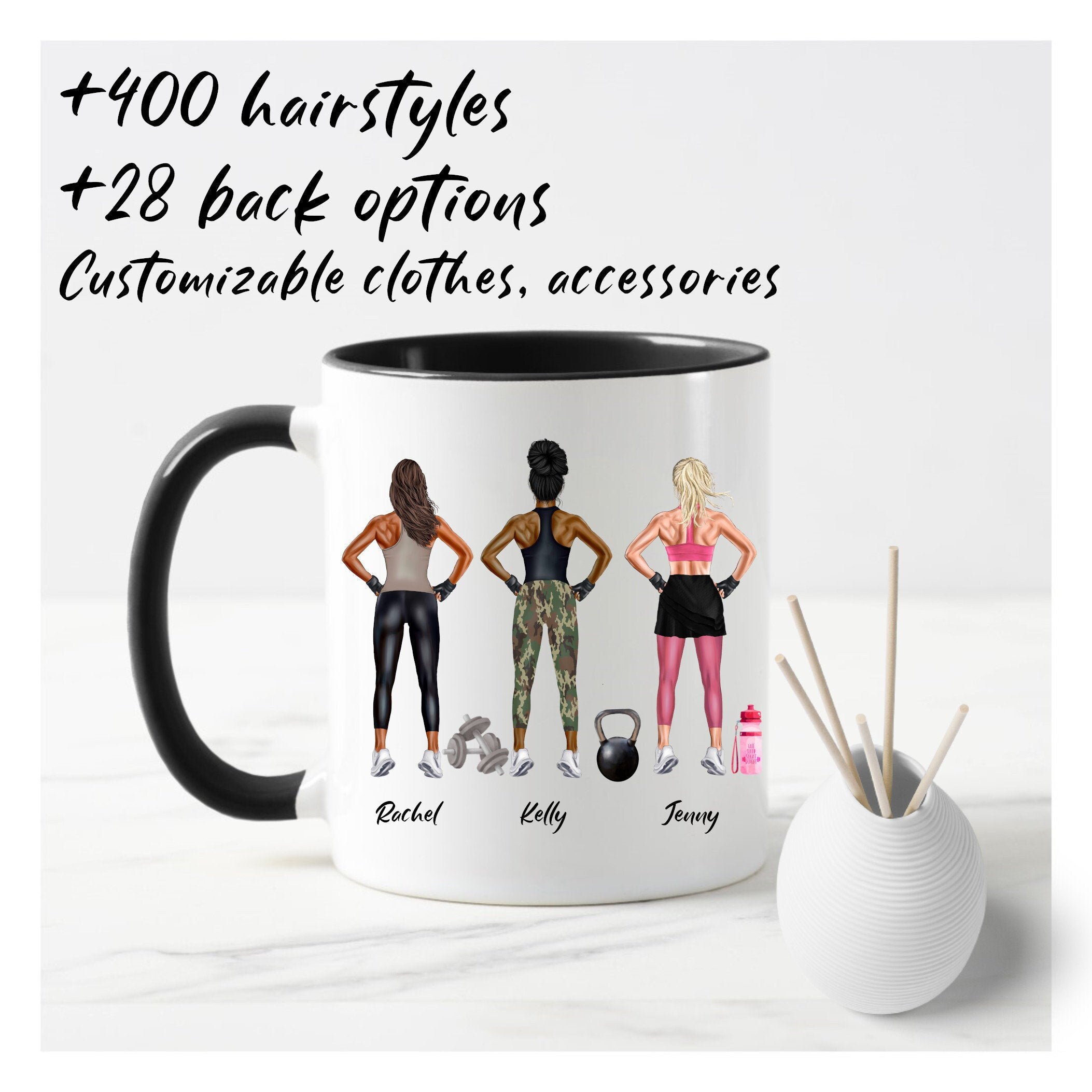 Gym friends custom mug, Fitness gift for workout friend, Crossfit gifts for fitness partners, Workout bestie gift for her.