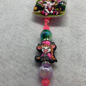 Beaded Badge reel, Cow badge reel, excellent Christmas gift, Birthday gift, Graduation gift