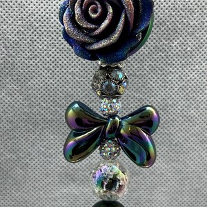 Rose holographic beaded pen, dark holographic beaded pen, elegant beaded pen, bling beaded pen, fancy beaded pen