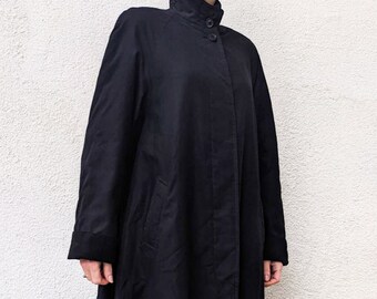 black midi coat womens
