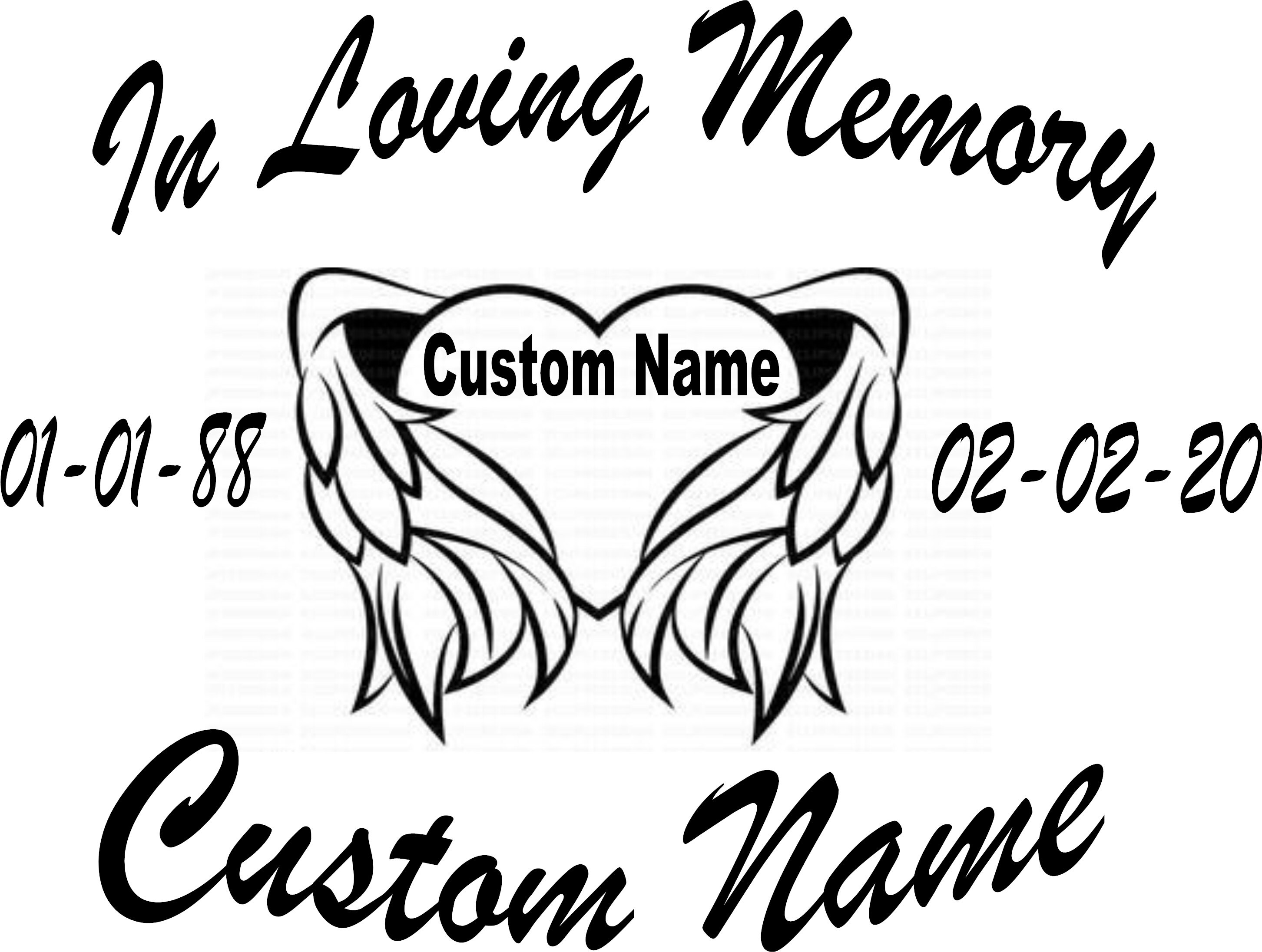 In Loving Memory, in Memory of customizable Memorial Decals, Memoriam ...