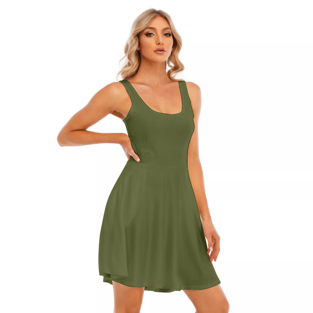 Plain green clearance dress