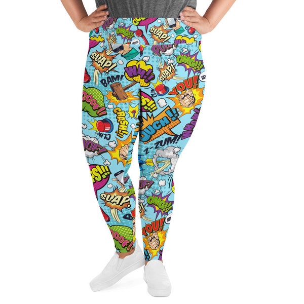 Comic Book Strip Pattern Print Women Leggings