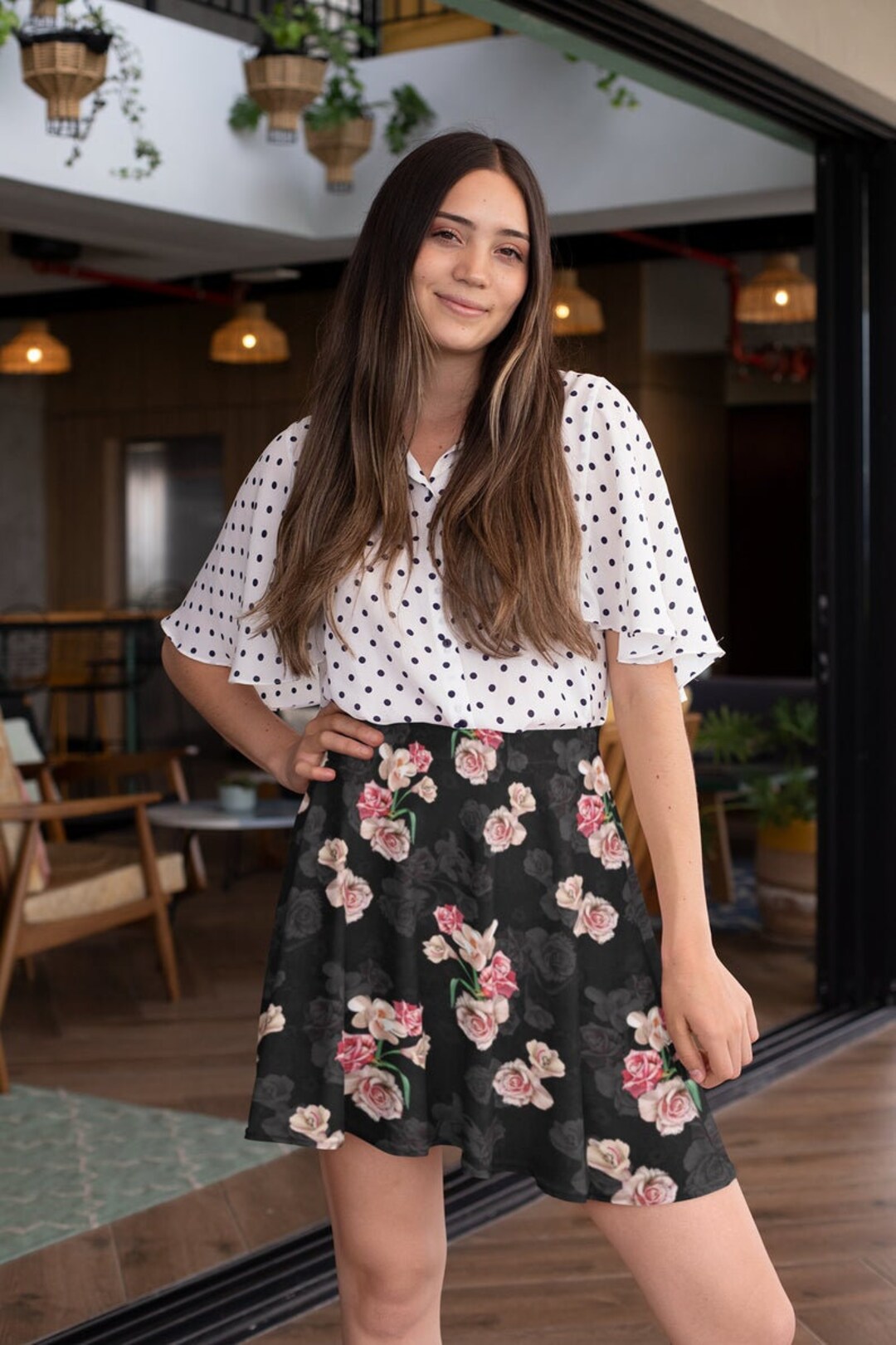 Black skater top skirt 3d