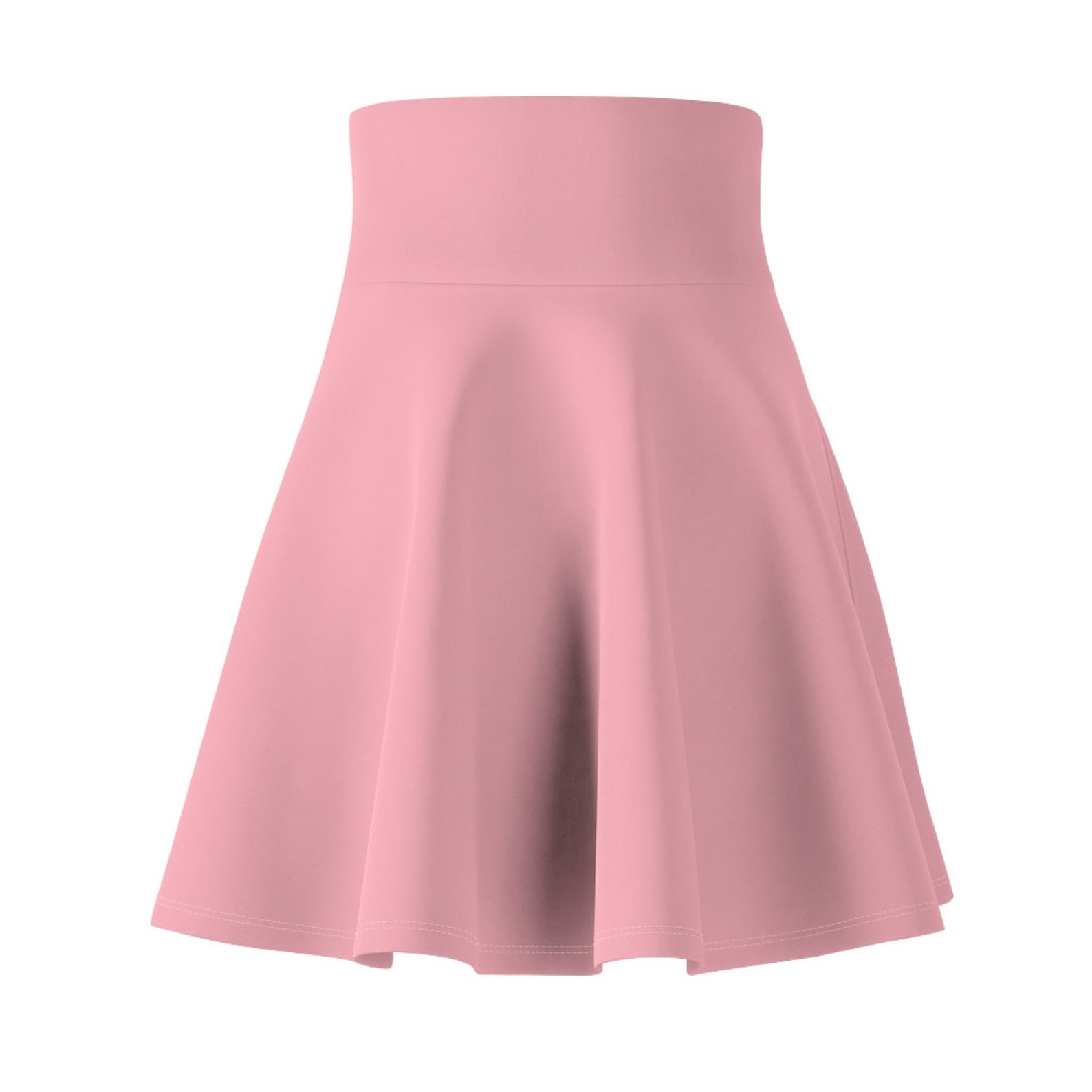 Classic Light Pink Plain Color Skirt Women's Skater Skirt Versatile Fit