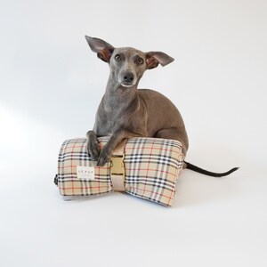 Dog Travel Mat (Tartan) - LÈ MAT - Quilted Roll Up Travel Mat For Dogs, Multifunctional Travel Dog Mat, Washable Portable Pet Bedding, U.K.