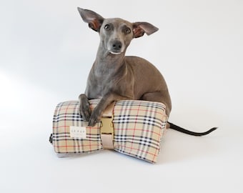 Tartan Dog Travel Mat – Quilted Portable Pet Bed