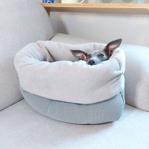 Dog Snuggle Bed - LÈ SAC - Luxury Pet Bedding, Dog Snuggle Sack, Dog Sleeping Bag, Travel Dog Bed, Dog Cave, Quilted Burrow Bed, UK Shop