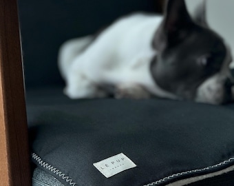 Black Quilted Cotton Drill Dog Travel Mat – Portable Pet Bedding
