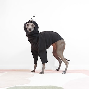 Waterproof Whippet Raincoat - BLACK WATERPROOF COAT - Whippet Coat, Made to Measure Winter Coat For Italian Greyhounds & Whippets, U.K. Shop