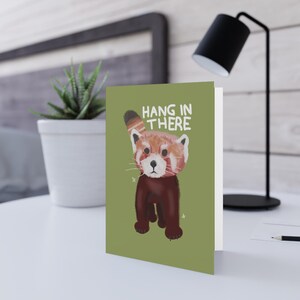 AU grillige rode panda-wenskaarten met bemoedigende berichten (AU), perfect voor verjaardagen, motivatie, vriendschap, bedankt, opvrolijking