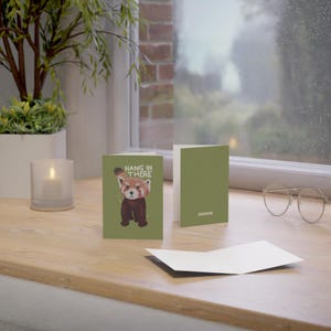 Motivierende Grußkarten - Ermutigung für Freunde, zum Aufhängen, roter Panda-Design, niedliches Kunst-Briefpapier, perfektes Geschenk für jeden