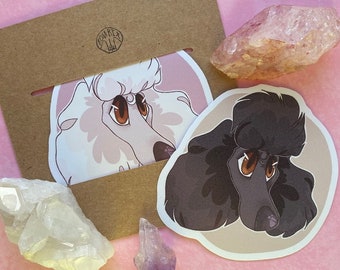 Poodle Dog Matte Vinyl Stickers- Cute Pup Decor - Multiple Colours Available
