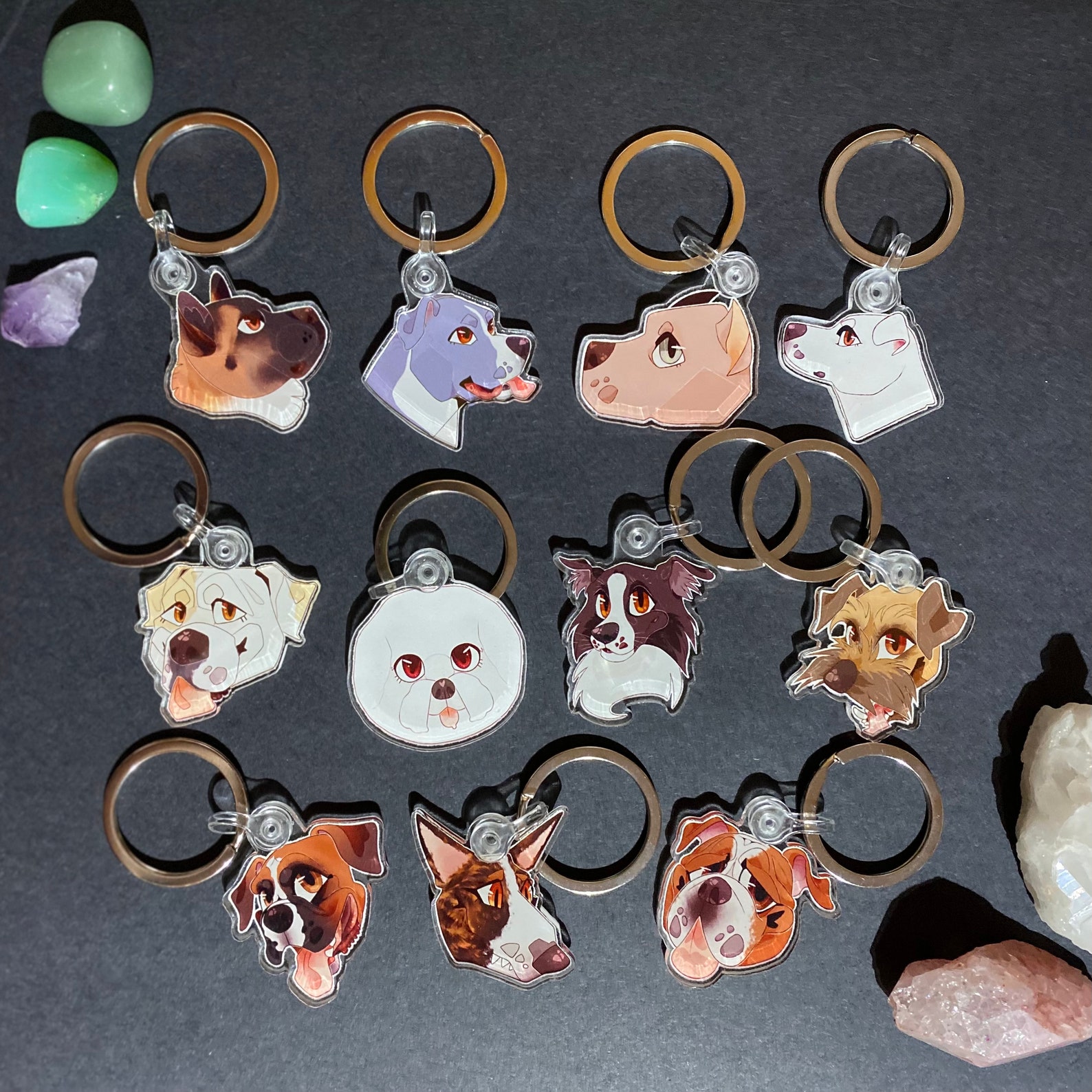 DOG BREED KEYCHAINS 33 Cute 1.5 Acrylic Puppy Keychains Etsy
