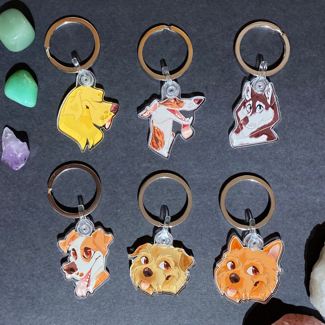 DOG BREED KEYCHAINS 33 Cute 1.5 Acrylic Puppy Keychains Etsy