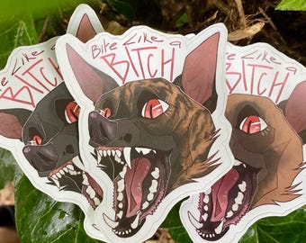 Bite Like A Btch!!- XL Deluxe Dutch Shepherd Dog & Belgian Malinois Bitework Stickers- Waterproof, Weatherproof Heavy Duty Vinyl Sticker