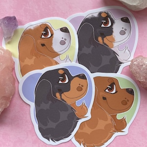 Cavalier King Charles Spaniel Dog Matte Vinyl Stickers- Cute Pup Decor