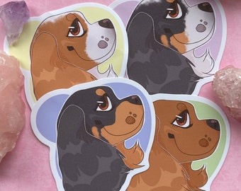 Cavalier King Charles Spaniel Dog Matte Vinyl Stickers- Cute Pup Decor